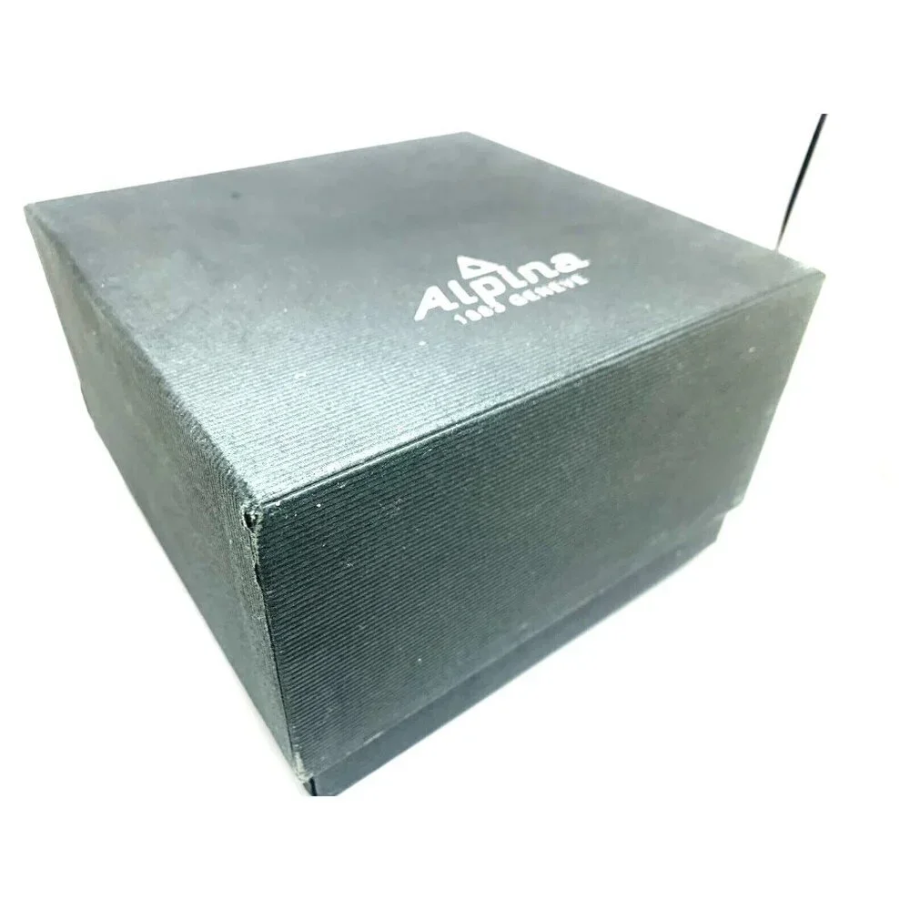 Alpina Watch Box Presentation Black Cardboard Case Display Empty With Booklet
